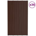 Pikkukuva 1 / 8: vidaXL Kattopaneeli 36 kpl galvanoitu teräs ruskea 80x45 cm -  Kattopaneelit