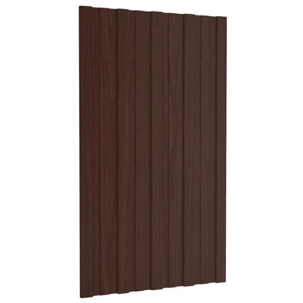 vidaXL tagplader 12 stk. 80x45 cm galvaniseret stål brun -  Tagbeklædning