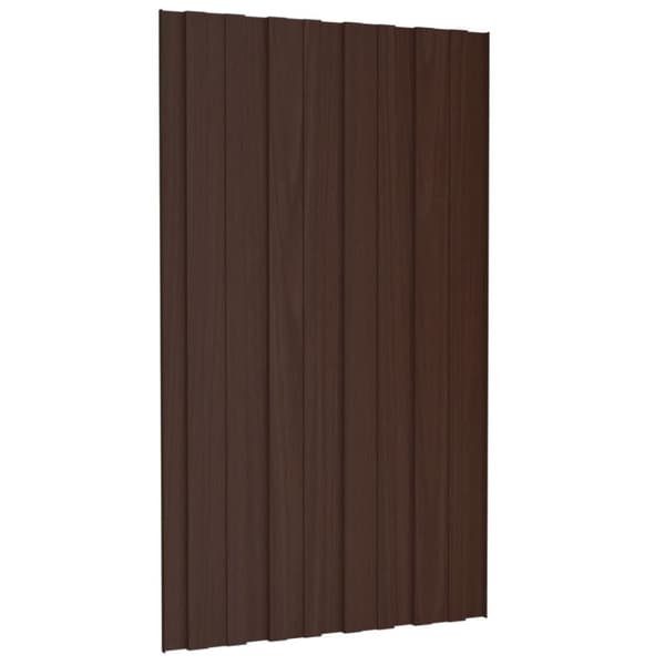 vidaXL tagplader 12 stk. 80x45 cm galvaniseret stål brun -  Tagbeklædning