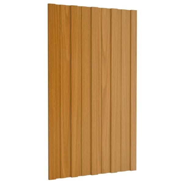 vidaXL tagplader 12 stk. 80x45 cm galvaniseret stål lyst træ -  Tagbeklædning