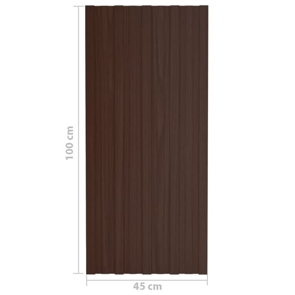 vidaXL Kattopaneeli 12 kpl galvanoitu teräs ruskea 100x45 cm -  Kattopaneelit