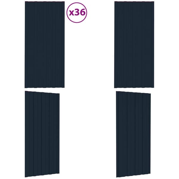 Tagplader 36 stk. 100x45 cm galvaniseret stål antracitgrå - Tagplade - Tagplader - Home & Living