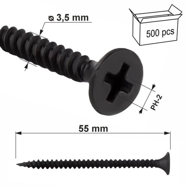 Gipspladeskruer til metal KSGM-35055