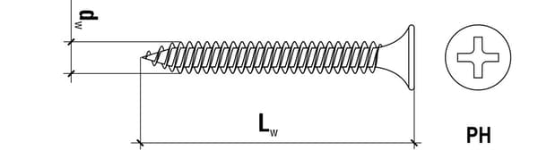 Gipspladeskruer til metal KSGM-35055