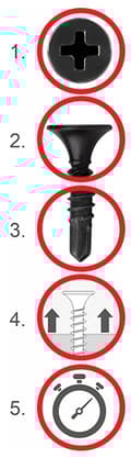 Miniatyrbillede 5 af 9: Selvborende gipsskruer til metal KSSG-35025
