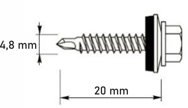 Landmandsskruer GTO2 Z14 4,8x20mm RAL 9005