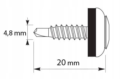 Farmer skruer GTF02P Panhead 4,8x20mm RAL 9010