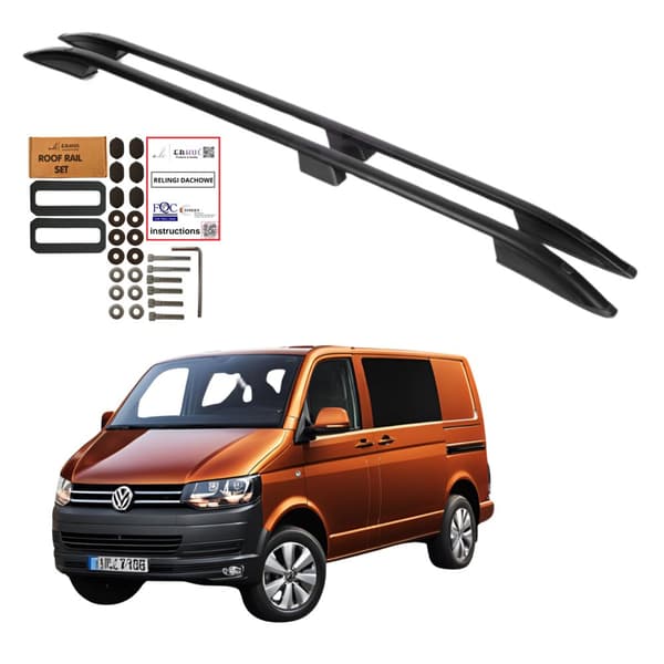 Kattotelineet VOLKSWAGEN TRANSPORTER CARAVELLE T5 T6 LYHYT MUSTA