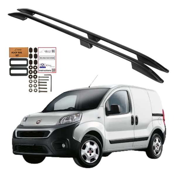 Kattokiskot FIAT Qubo Fiorino CITROEN Nemo PEUGEOT BIPPER 08-24 MUSTA