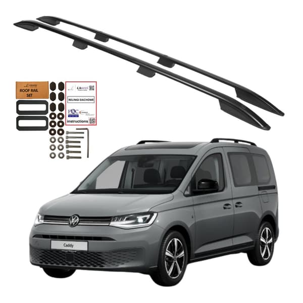 Kattotelineet VOLKSWAGEN CADDY FORD TRANSIT CONNECT PITKÄ 2020- MUSTA
