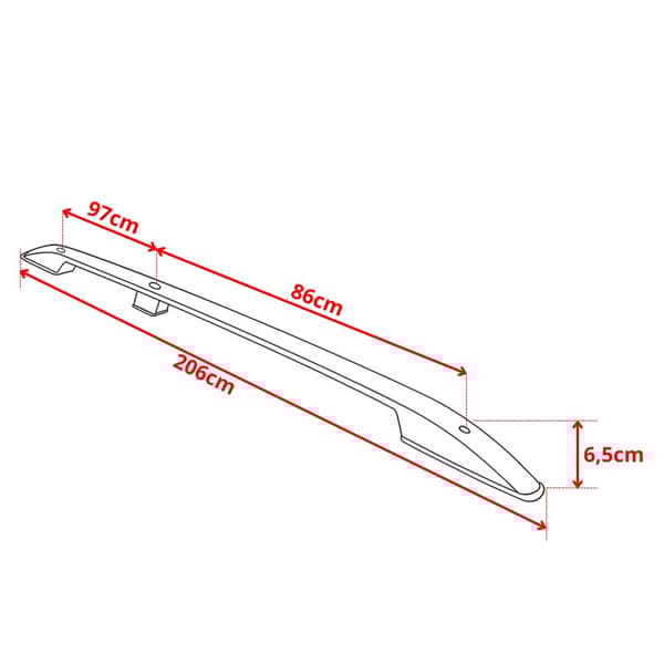Kattotelineet MERCEDES-BENZ CITAN W415 L2 LONG 2012-2021 MUSTA