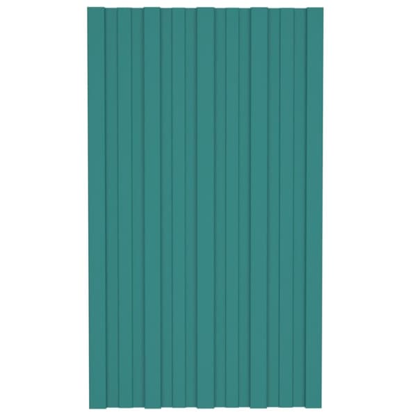 Takprofiler 12 st galvaniserat stål grön 80x45 cm
