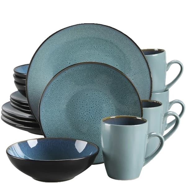 Servis Set, Vintage Keramik, Blå/Brun Stengods