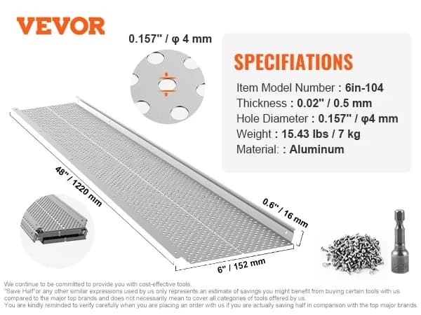 Gitterbeskyttelse, Holdbart Aluminium, Effektiv Bladbeskyttelse,6in52stk