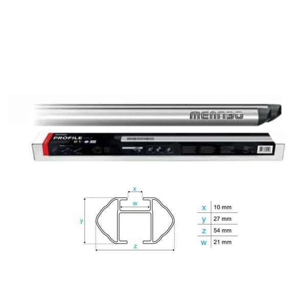 Menabo Profile 54x21 Mm Kattotelineet Hopeinen XL