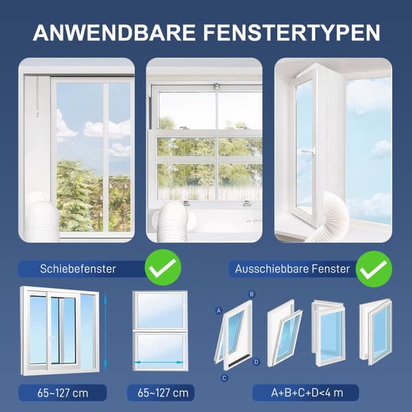 Bærbar Aircondition, 7000BTU, 30x29x69 cm, Hvid