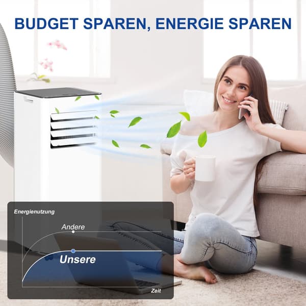 Bærbar Aircondition, 7000BTU, 30x29x69 cm, Hvid