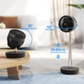 Miniatyrbillede 4 af 9: Stående ventilator, USB-genopladelig ventilator med fjernbetjening, 22x22x29-69 cm, Sort