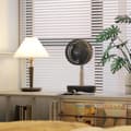 Miniatyrbillede 9 af 9: Stående ventilator, USB-genopladelig ventilator med fjernbetjening, 22x22x29-69 cm, Sort