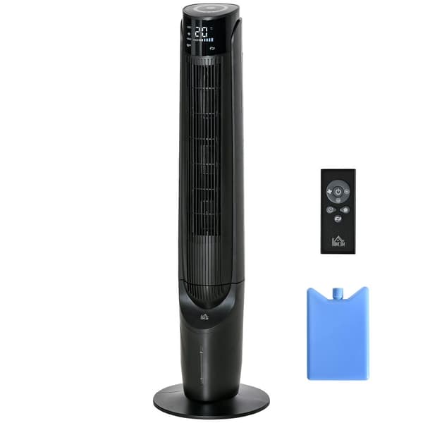 Tårnventilator, 2-i-1, 31.5x31.5x107 cm, Sort