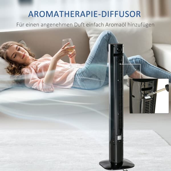 Stående ventilator, 31.5x31.5x117 cm, Sort