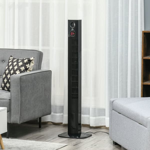 Stående ventilator, 31.5x31.5x117 cm, Sort