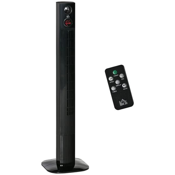 Stående ventilator, 31.5x31.5x117 cm, Sort