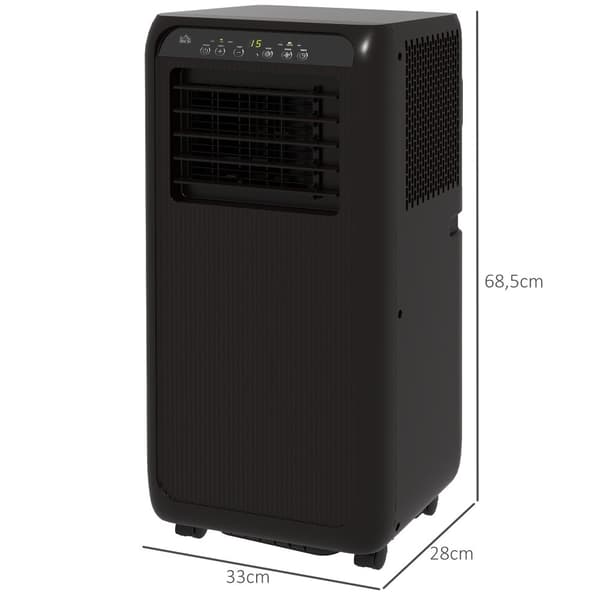 Bærbar Aircondition, 9000BTU, 33x28x68.5 cm, Sort