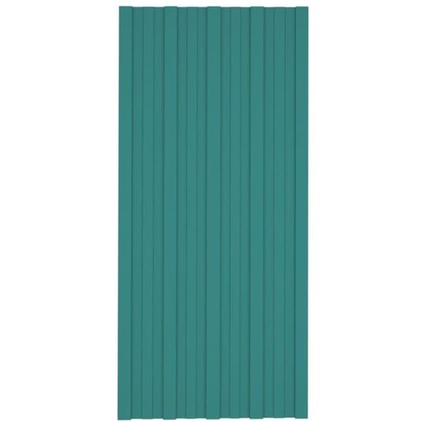 vidaXL Takprofiler 12 st galvaniserat stål grön 100x45 cm