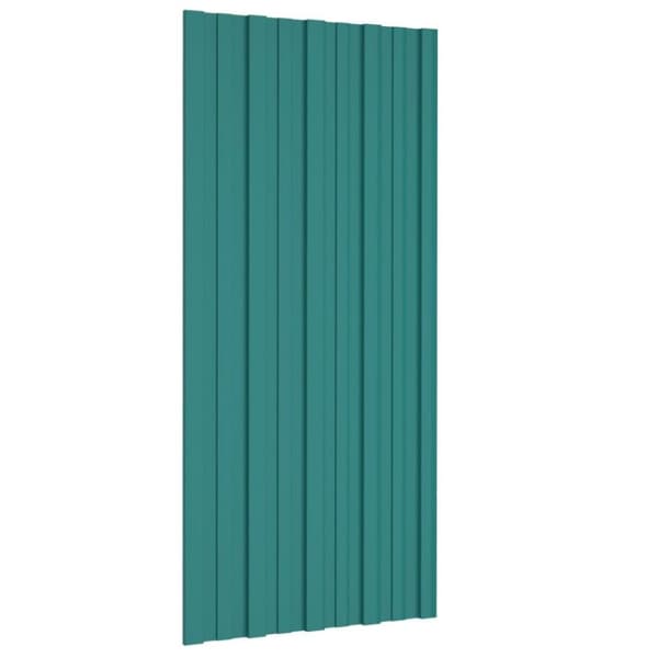 vidaXL Takprofiler 12 st galvaniserat stål grön 100x45 cm