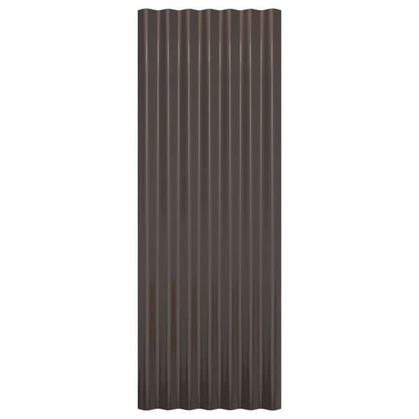 vidaXL tagplader 12 stk. 100x36 cm pulverlakeret stål brun