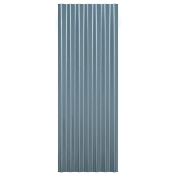 vidaXL tagplader 12 stk. 100x36 cm pulverlakeret stål grå
