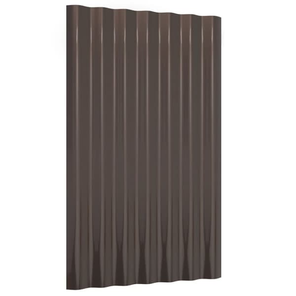 vidaXL Takplåt 12 st pulverlackerat stål brun 60x36 cm