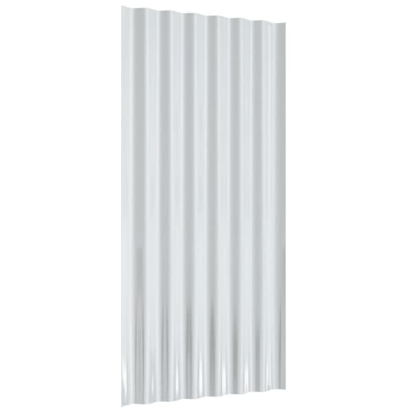 vidaXL tagplader 12 stk. 80x36 cm pulverlakeret stål sølvfarvet