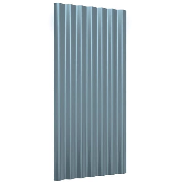 vidaXL Kattopaneeli 36 kpl jauhemaalattu teräs harmaa 80x36 cm