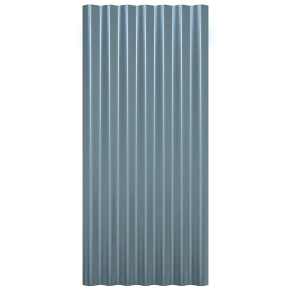 vidaXL Kattopaneeli 36 kpl jauhemaalattu teräs harmaa 80x36 cm