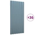 Pikkukuva 2 / 7: vidaXL Kattopaneeli 36 kpl jauhemaalattu teräs harmaa 80x36 cm