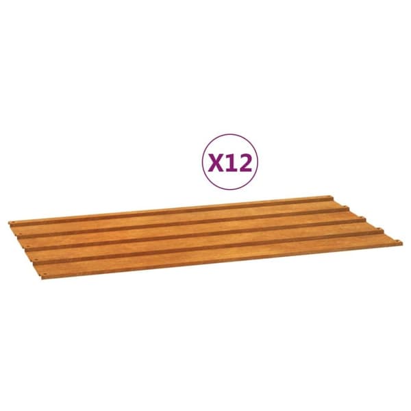 vidaXL Kattopaneelit 12 kpl ruoste 80x44 cm Corten teräs