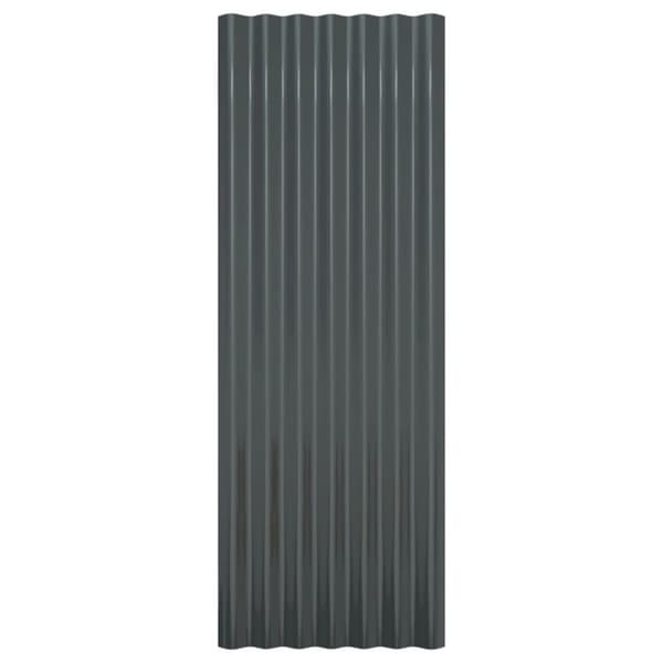 tagplader 12 stk. 100x36 cm pulverlakeret stål antracitgrå