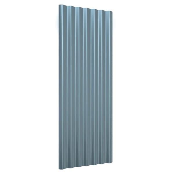 Takplåt 12 st pulverlackerat stål grå 100x36 cm