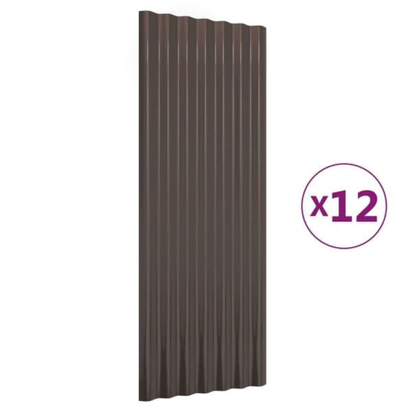tagplader 12 stk. 100x36 cm pulverlakeret stål brun