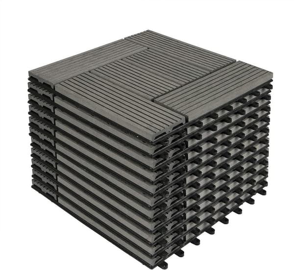 Rootz Premium WPC Click Fliser - Udendørs gulve - Terrassefliser - Holdbar, vejrbestandig, nem installation - 30 cm x 30 cm x 2 cm