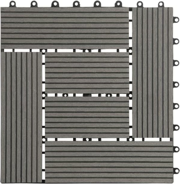 Rootz Premium WPC Click Fliser - Udendørs gulve - Terrassefliser - Holdbar, vejrbestandig, nem installation - 30 cm x 30 cm x 2 cm