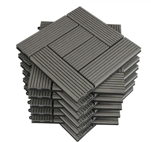 Rootz Premium WPC Click Fliser - Udendørs gulve - Terrassefliser - Holdbar, vejrbestandig, nem installation - 30 cm x 30 cm x 2 cm