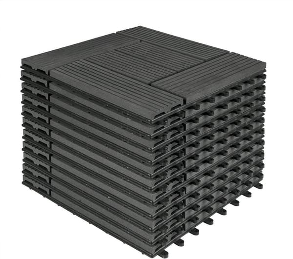Rootz Premium WPC Click Tiles - Utomhusgolv - Däckplattor - Hållbar, väderbeständig, enkel installation - 30cm x 30cm x 2cm