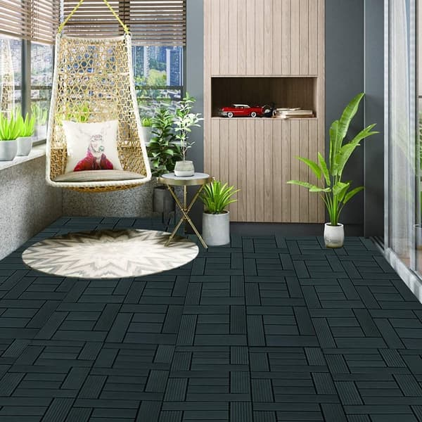 Rootz Premium WPC Click Tiles - Utomhusgolv - Däckplattor - Hållbar, väderbeständig, enkel installation - 30cm x 30cm x 2cm