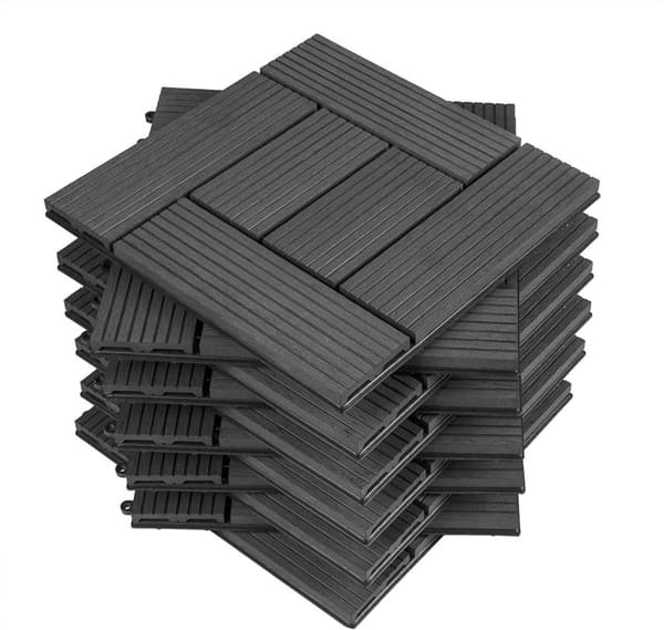 Rootz Premium WPC Click Fliser - Udendørs gulve - Dækfliser - Holdbar, vejrbestandig, nem installation - 30 cm x 30 cm x 2 cm