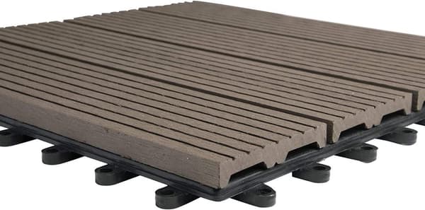 Rootz WPC Klikfliser - Udendørs dækfliser - Sammenlåsende fliser - Holdbar, nem at installere, UV-resistent - 30 cm x 30 cm x 1,8 cm
