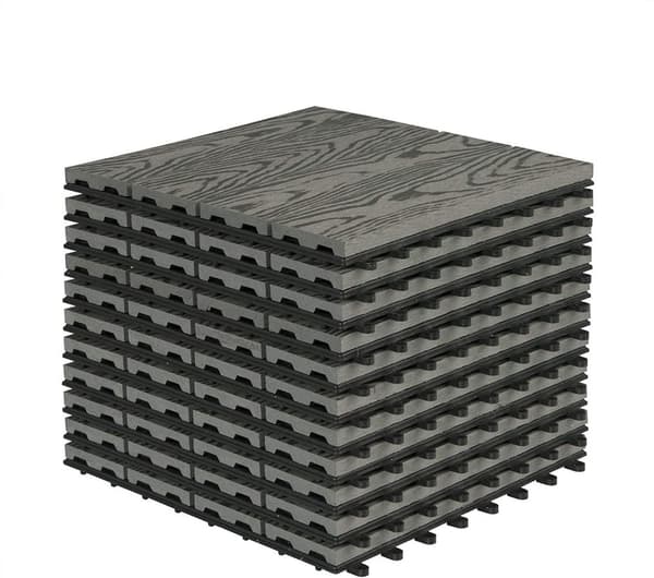 Rootz WPC terrassplattor - Utomhusgolv - Däckplattor - Slitstark, lätt att installera, väderbeständig - 30 cm x 30 cm x 1,8 cm