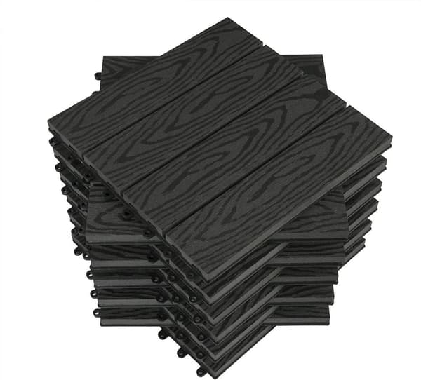 Rootz WPC -terassilaatat - Ulkolattia - Terassilaatat - Kestävä ja säänkestävä - Helppo asennus - Vähän huoltoa vaativa - 30 cm x 30 cm x 1,8 cm